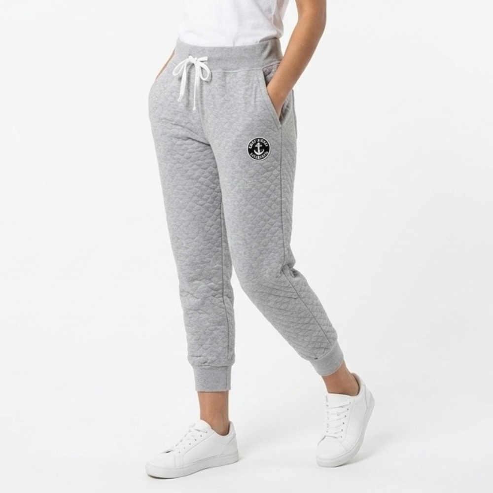 East Coast Lifestyle Quilted Jogger Sweatpants Heather Gray Womens Size S